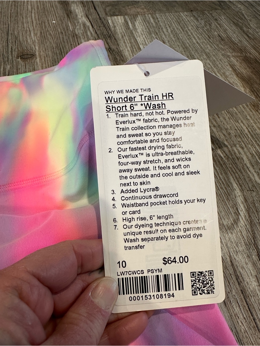 NEW with tags! Lululemon wunder train short Psychedelic Wash Multi sz 10 - Picture 3 of 6